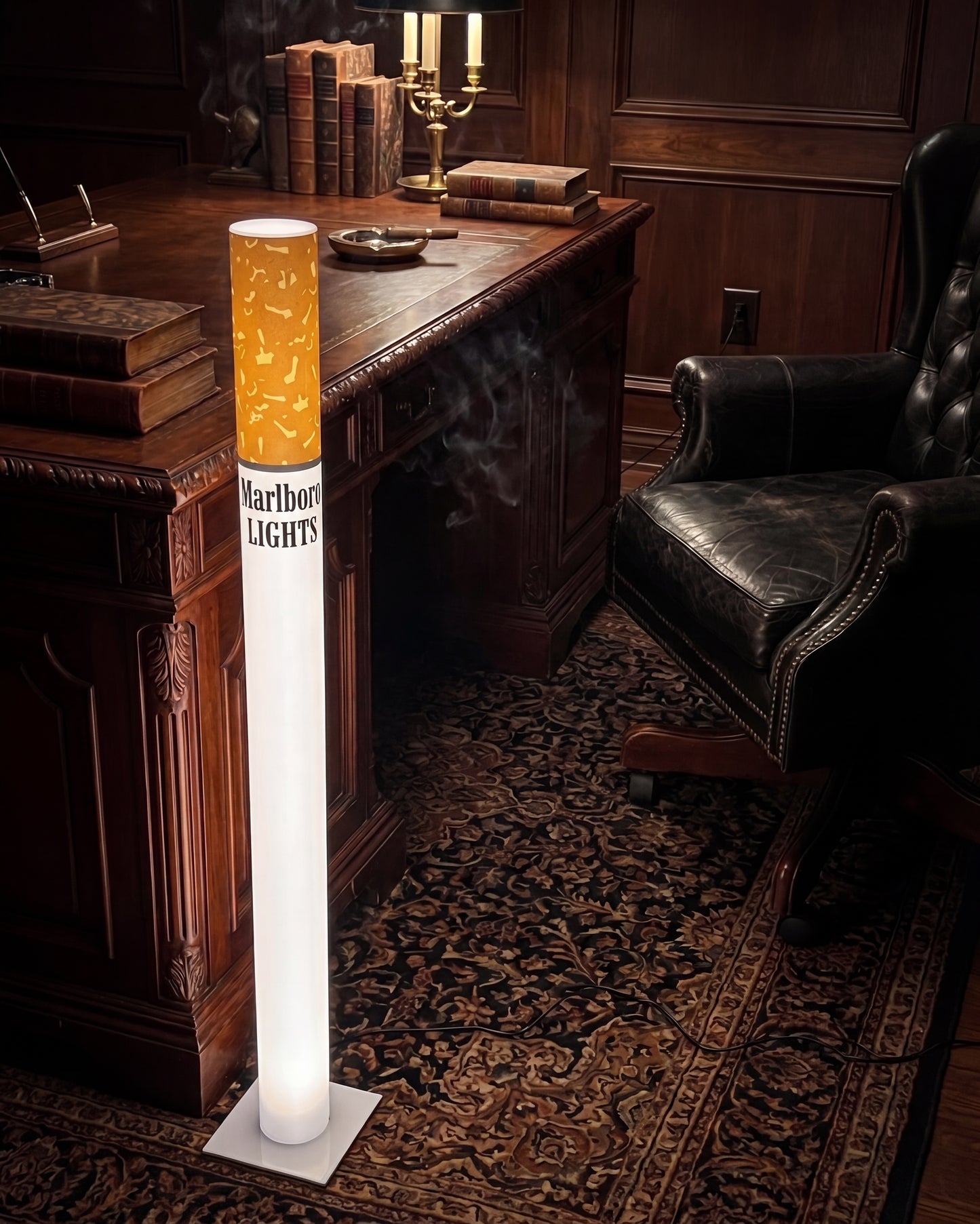 XXL Vintage Marlboro Lamp 95cm – Giant Vintage Cigarette Floor Lamp | Man Cave & Home Bar Decor