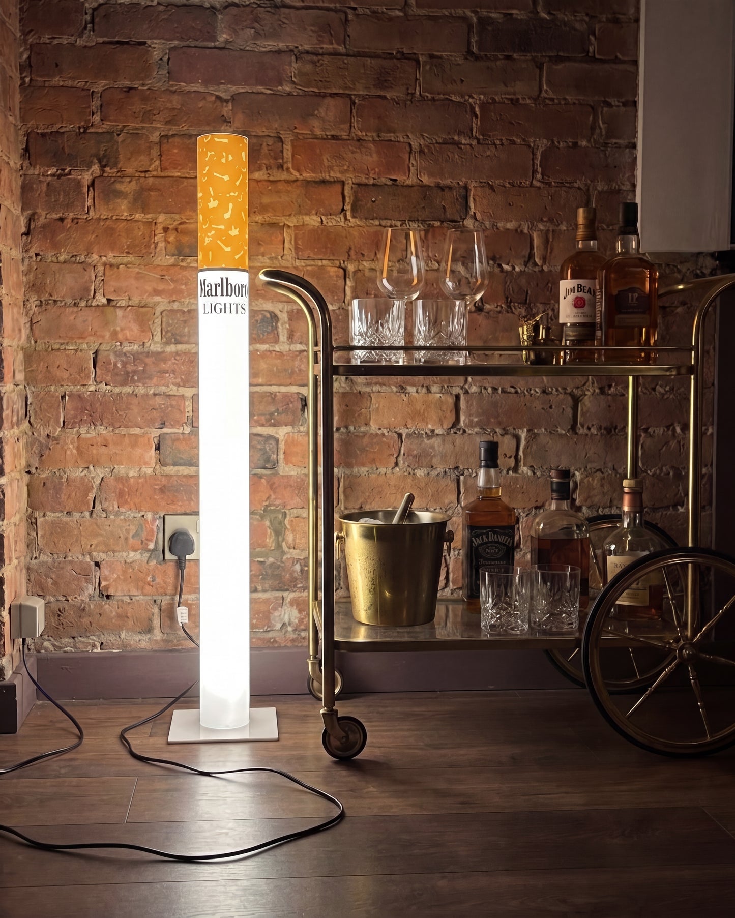 Vintage Marlboro Lamp 95cm – Giant Vintage Cigarette Floor Lamp | Man Cave & Home Bar Decor