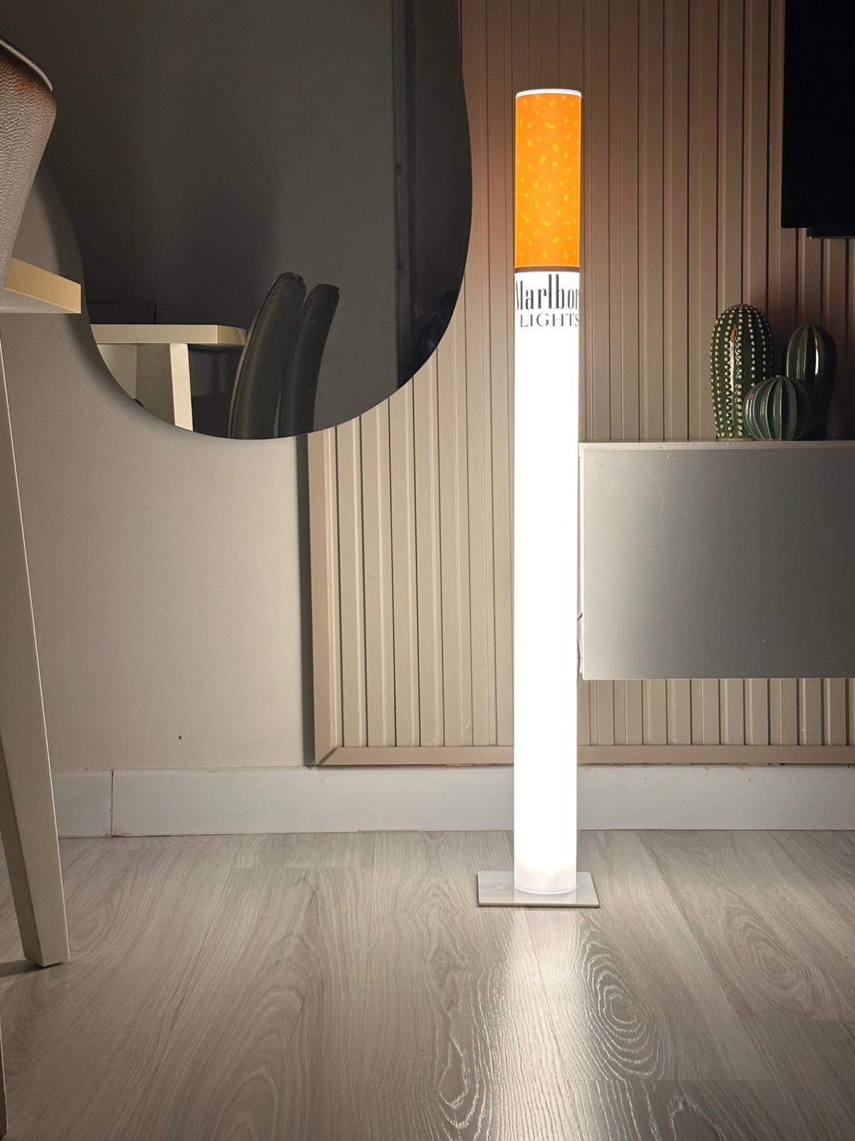 Vintage Marlboro Lamp 95cm – Giant Vintage Cigarette Floor Lamp | Man Cave & Home Bar Decor
